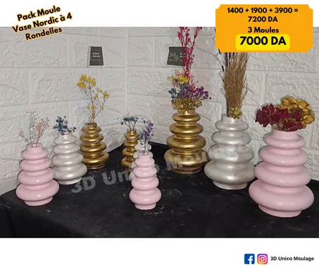 Pack Moule Vase Nordic à 4 Rondelles