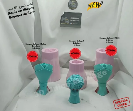 Bougie Bouquet de fleur شموع باقة الورود