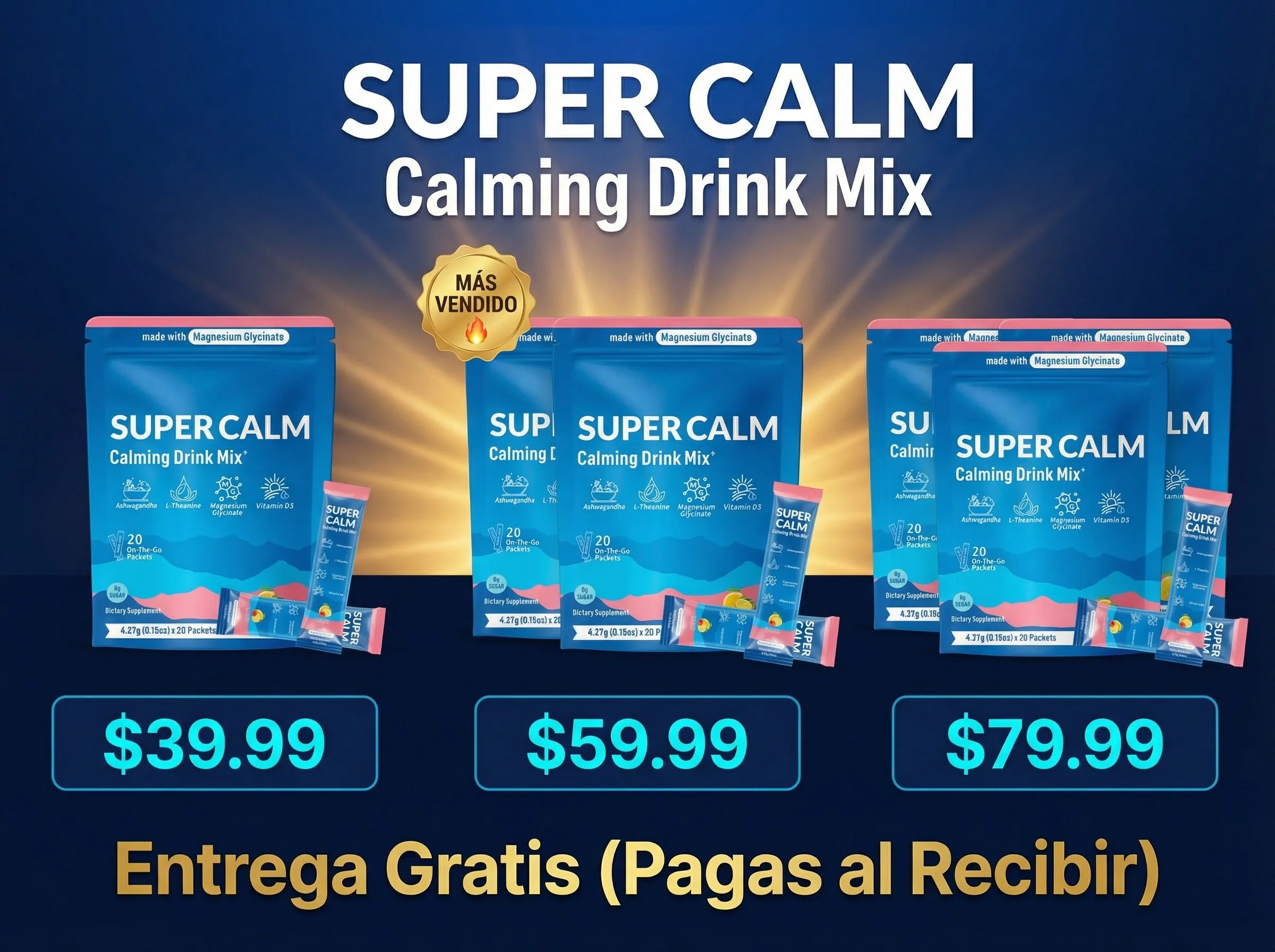 Paquetes Super Calm precios 1 2 3 bolsas Panama
