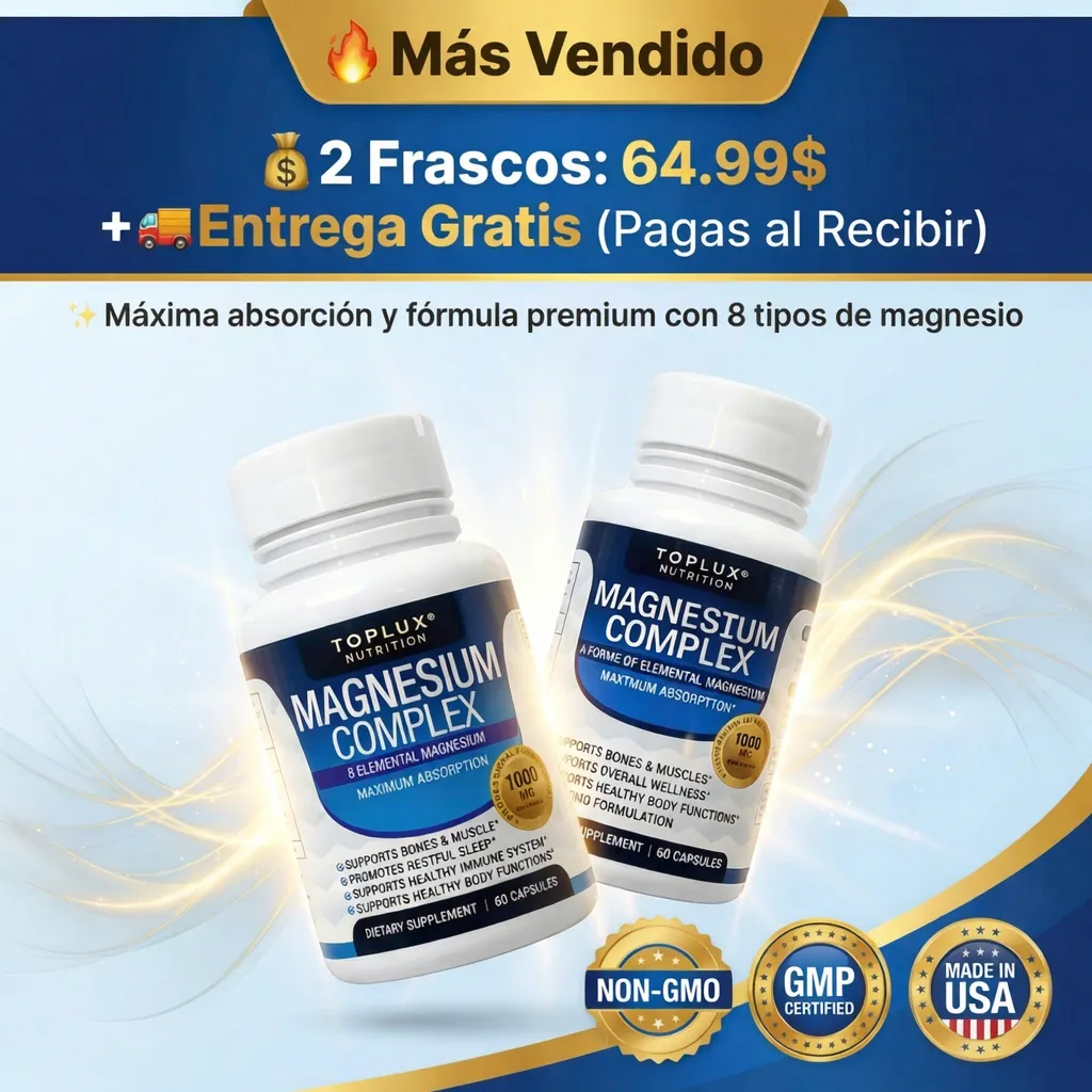"Magnesio Completo 8-en-1 — Duerme mejor, reduce el estrés y recupera tu energía "