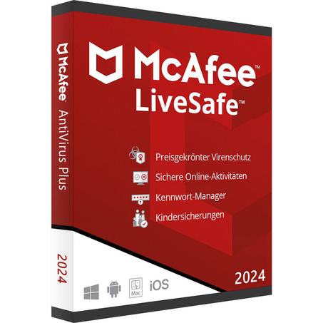 McAfee LiveSafe 2024 Unlimited Devices 1-3 Years New Full Version