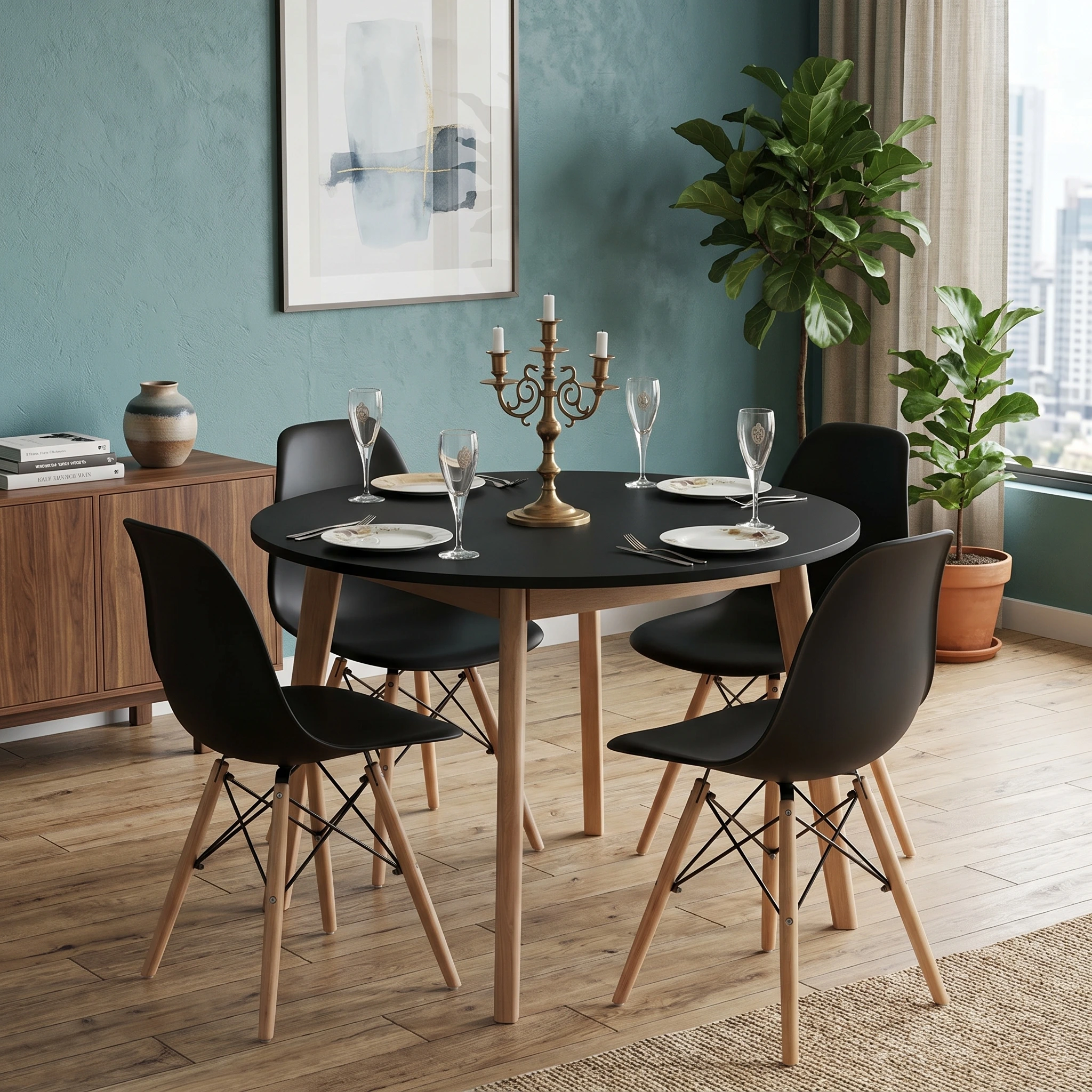 Table Élégance avec 4 Chaises – Style & Confort