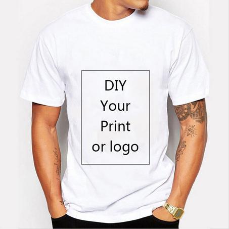 Blanc T-shirt Personnalisable pour Hommes et femme Votre Genre de Photo ou Logo