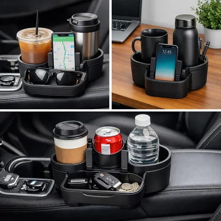 حامل أكواب ومشروبات متعدد الاستخدام للسيارة والمكتب