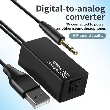 Convertisseur Audio numérique DAC D15 à Fiber optique/Coaxial analogique, adaptateur de décodeur USB 3.5mm pour smart tv, accessoire HiFi