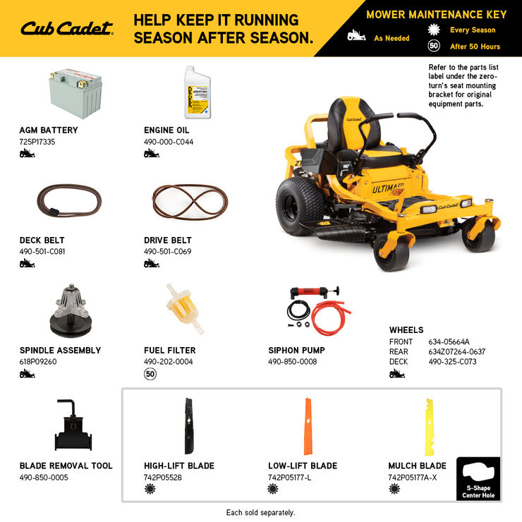 Cub Cadet Ultima ZT1 50 in. Fabricated Deck 23HP V-Twin Kawasaki Zero Turn Riding Lawn Mower