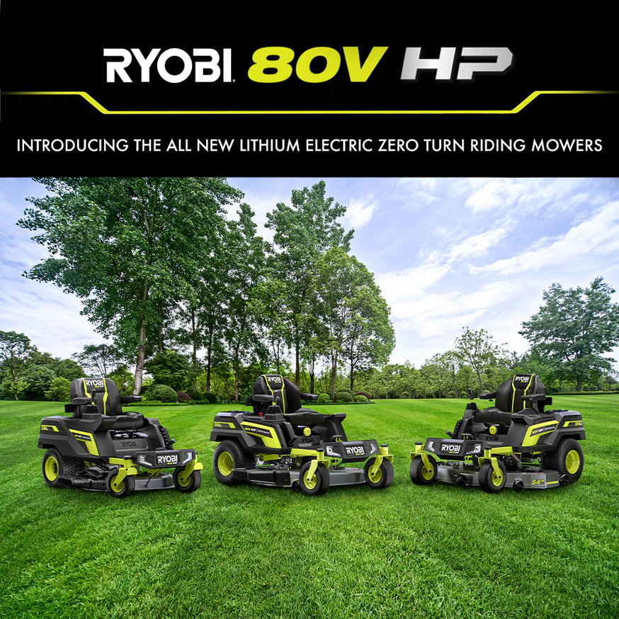 RYOBI 80V HP Brushless 30 in. Battery Electric Cordless Zero Turn Riding Mower with (2) 80V 10 Ah Batteries and Charger