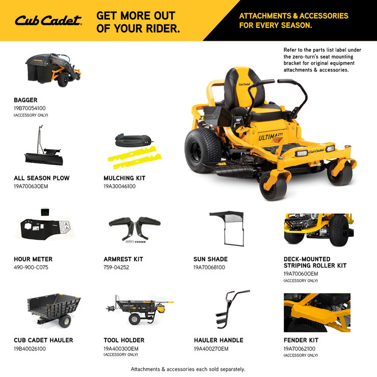 Cub Cadet Ultima ZT1 50 in. Fabricated Deck 23HP V-Twin Kawasaki Zero Turn Riding Lawn Mower