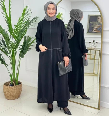 💫  إطلالة ساحرة بطقم تركي أنيق متكون من قطعتين + حزام هدية