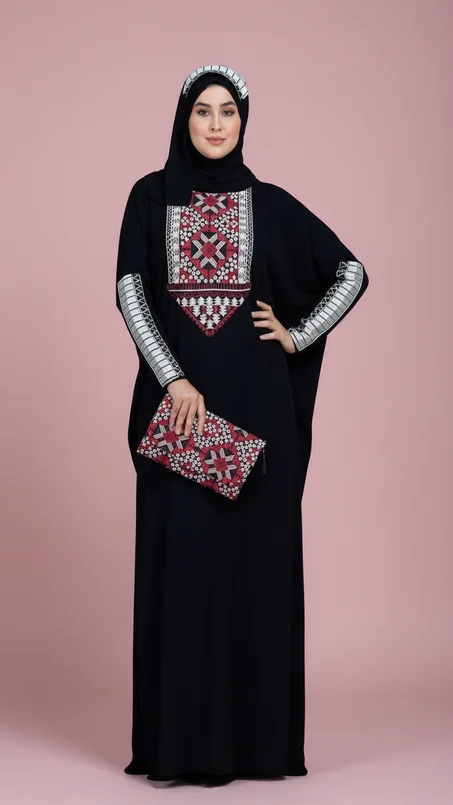 ✨عباية اردنية  راقية 3 قطع  لإطلالة فخمة ومريحة في كل مناسبة تأتي مع فولار و حقيبة.rh5