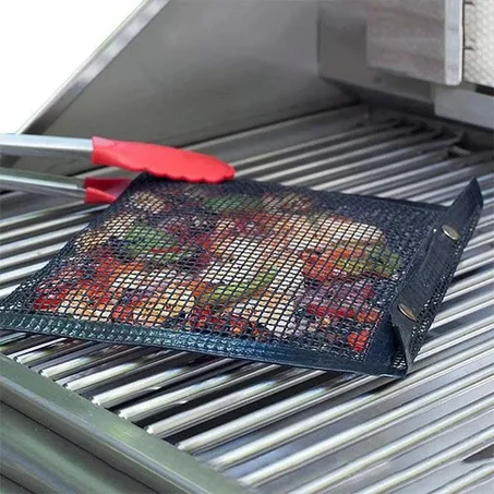 Sacs réutilisables de grill de maille de BBQ antiadhésif/كيس شواء اللحوم و الخضار