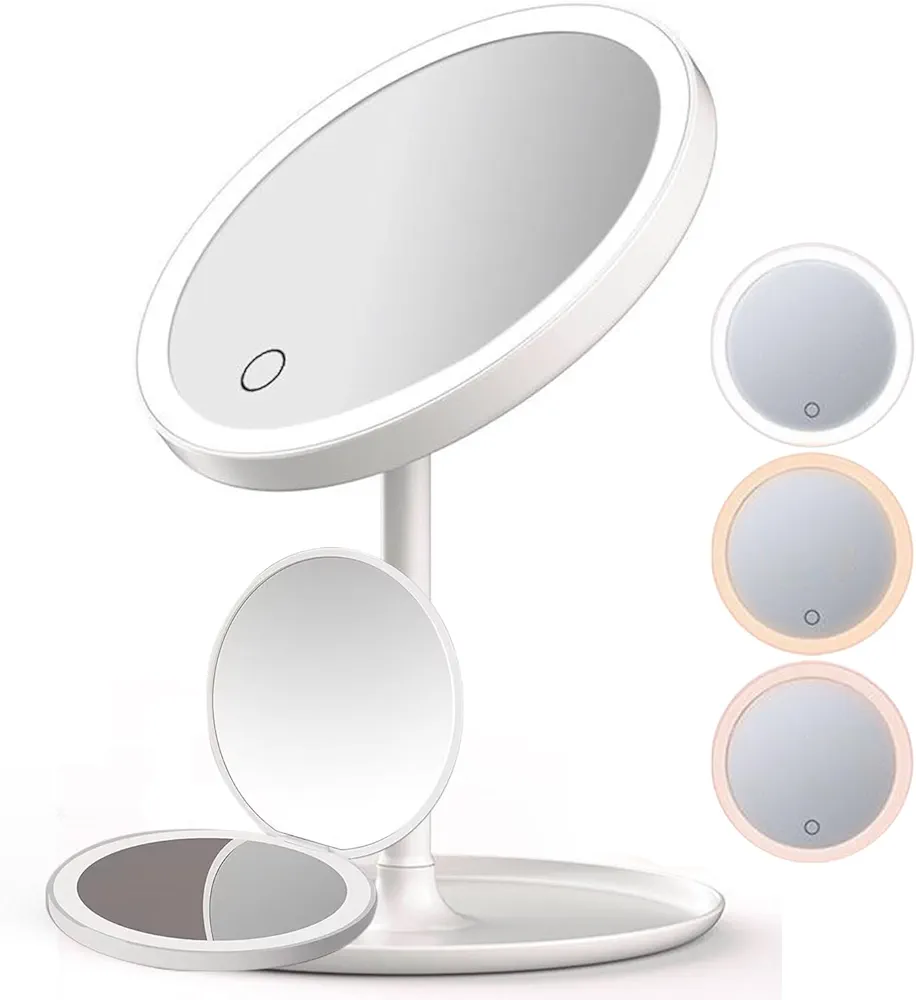 Miroir LED maquillage cosmétique avec éclairage intégré – miroir de table pour maquillage professionnel et soin du visage