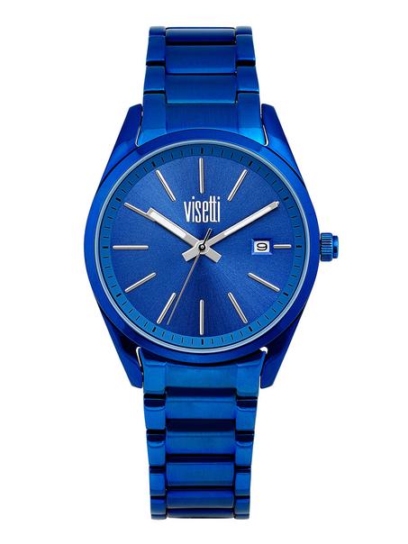 ساعة يد كحلي بإطار دائري نسائية