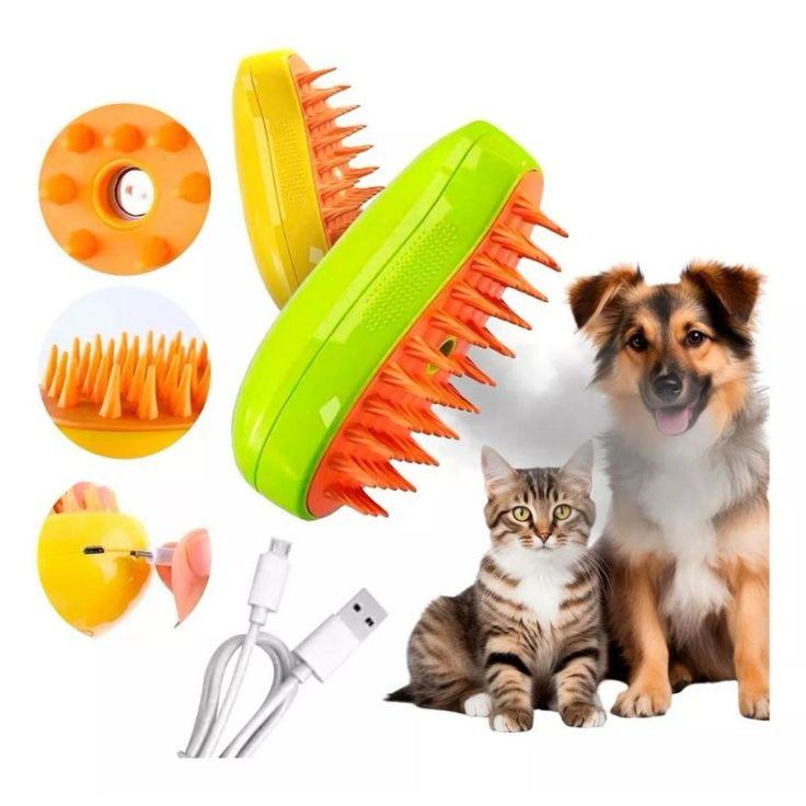 🐶✨ *فرشاة ذكية للقطط والكلاب – شحن USB + بخاخ مائي