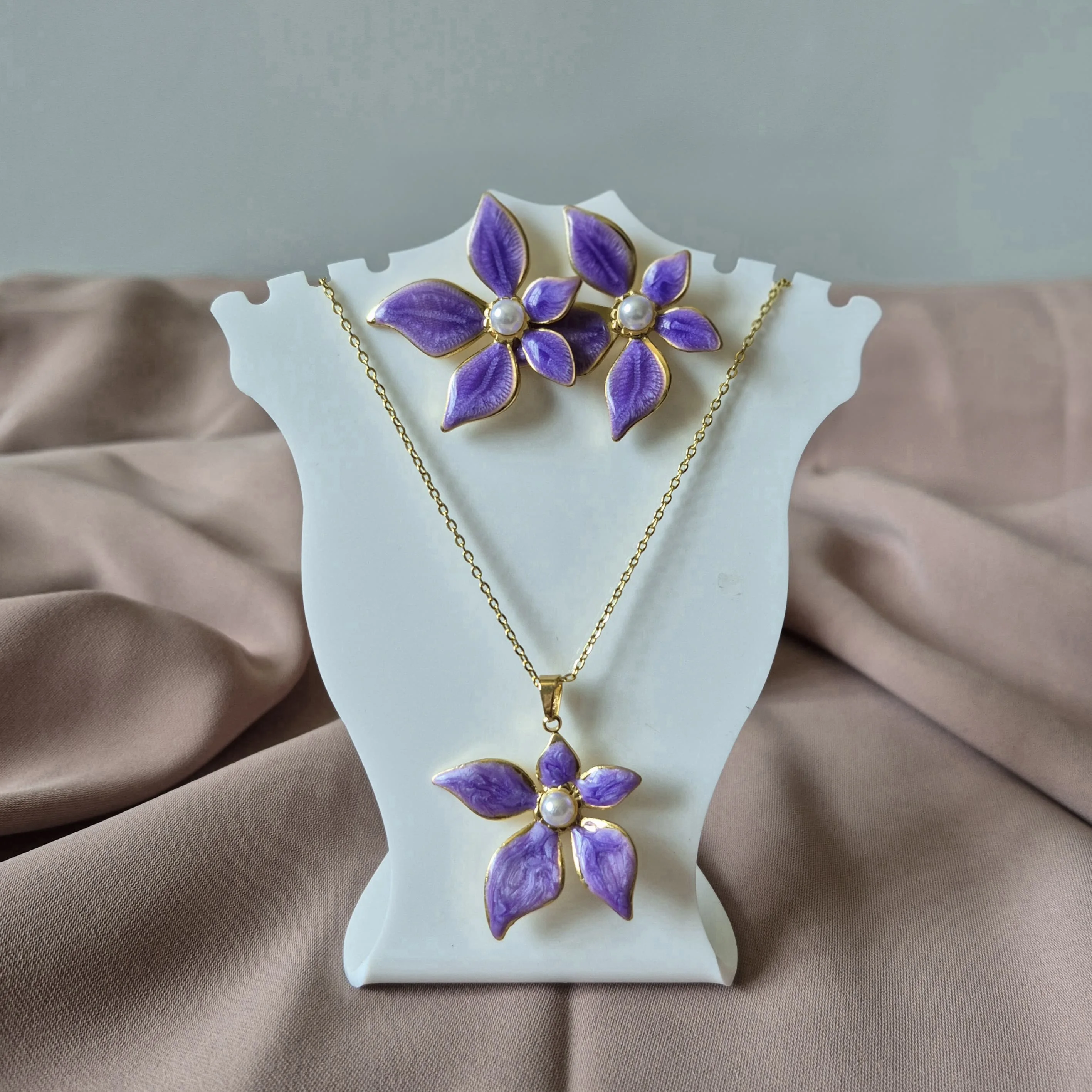 Ensemble Myflower (collier et boucles d'oreilles)