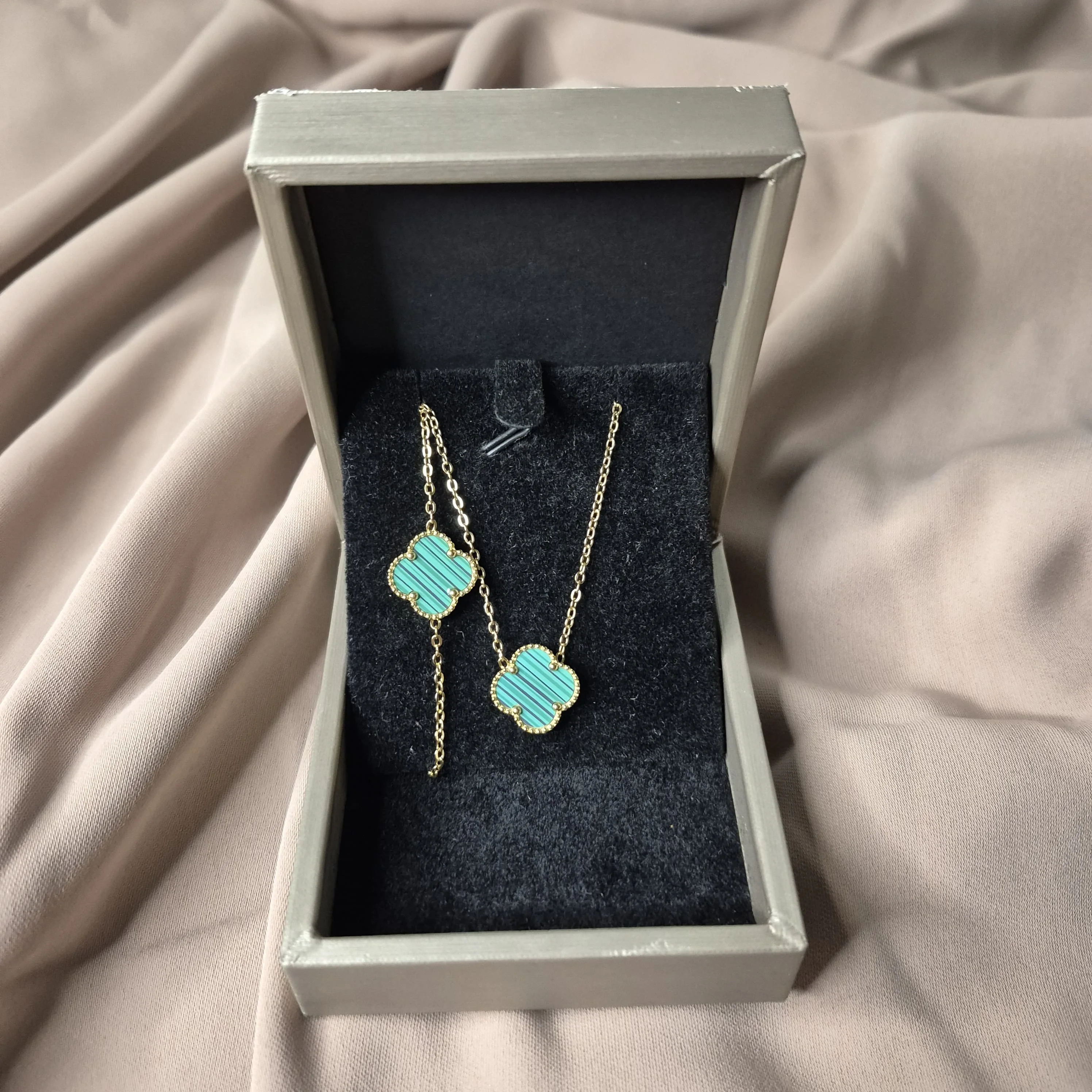 Pack Van Cleef (Collier et bracelet) en acier inoxydable