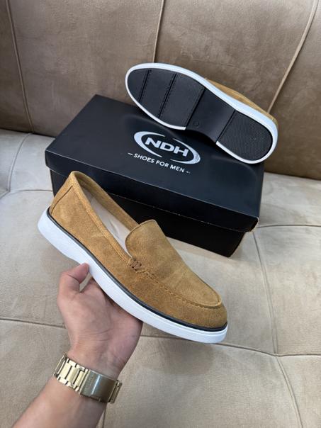 N25 MOCASSIN EN DAIM MARRON TABAC