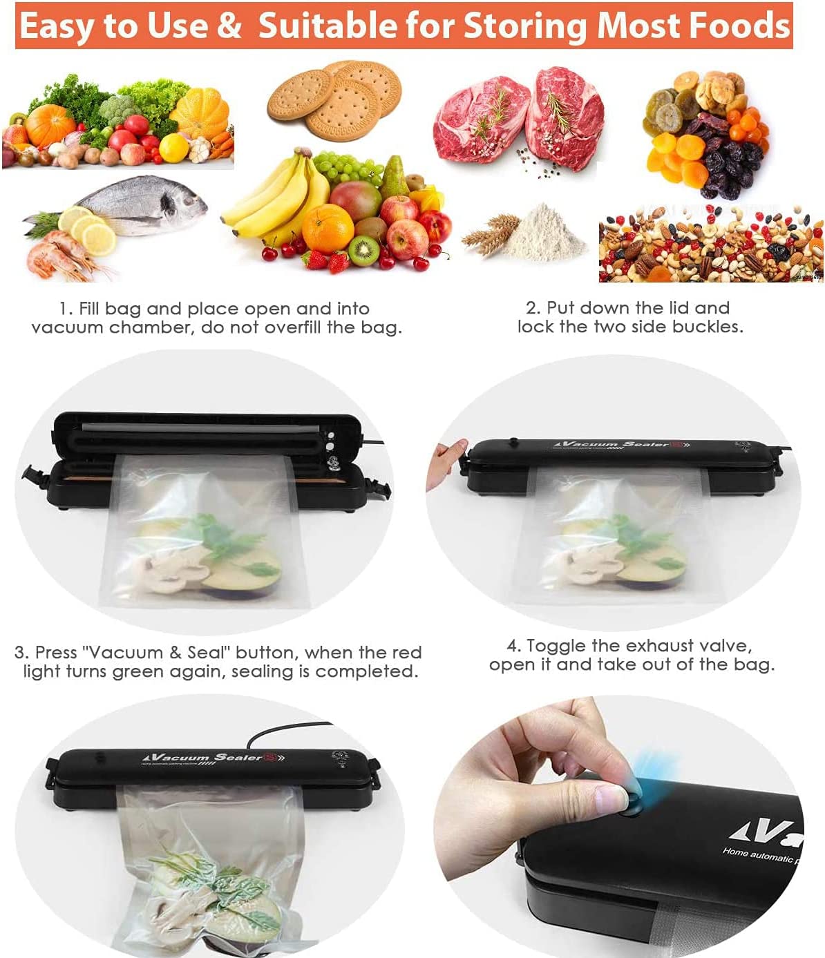 آلة تغليف الطعام المفرغ من الهواء متعددة الوظائف Multifunctional Food Vacuum Sealer