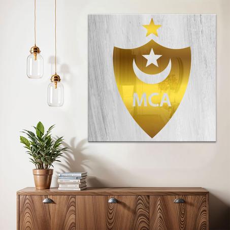 إطار أكريليك بتأثير مرآة ذهبية نمط نادي MCA