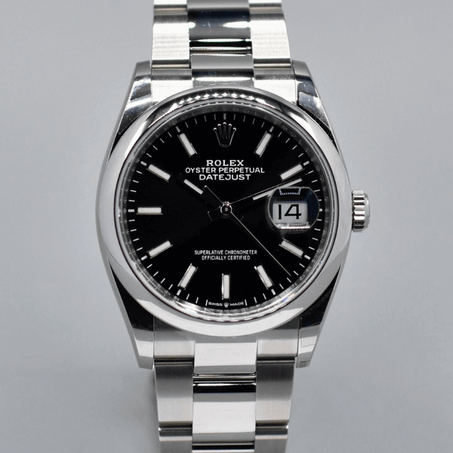 الساعة الكلاسيكية ديت جست 36 ملم تصميم باللون الأسود أو الأزرق