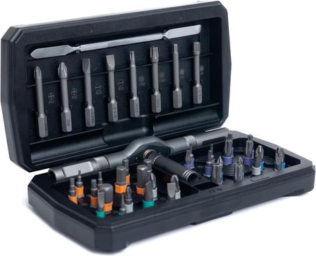 Juego de destornilladores magnéticos 42 en 1, juego de destornilladores de trinquete para bricolaje, juego de unidad magnética de múltiples posiciones con mango de trinquete desmontable, kit