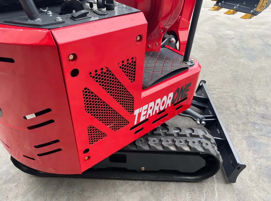 TYPHON TERROR ONE STORM 1 Ton Mini Excavator Trench Digger with Hydraulic Oil Cooler Canopy & Wide Bucket Ideal for Garden, Farm, Park & Road Work Digging, Drilling, Bull-Dozing