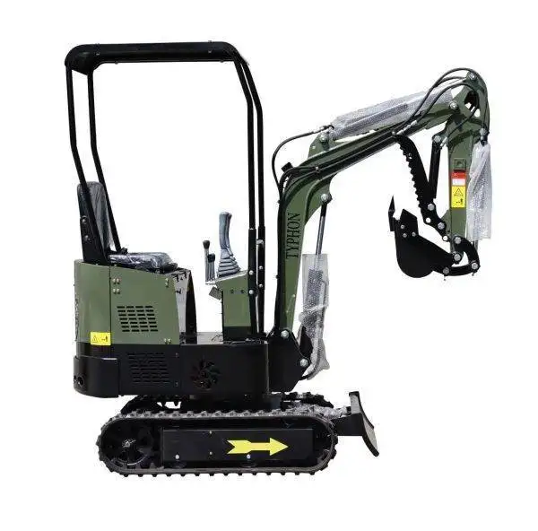 TYPHON TERROR X STORM Mini Excavator 1 Ton Trench Digger with Canopy, Hydraulic Thumb Clip, Bucket USA