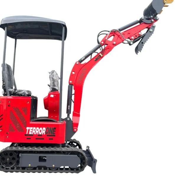 TYPHON TERROR ONE STORM 1 Ton Mini Excavator Trench Digger with Hydraulic Oil Cooler Canopy & Wide Bucket Ideal for Garden, Farm, Park & Road Work Digging, Drilling, Bull-Dozing
