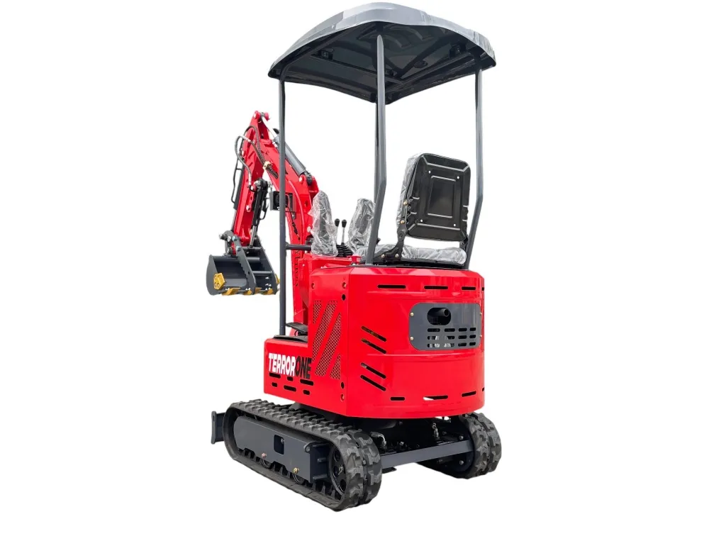 TYPHON TERROR ONE STORM 1 Ton Mini Excavator Trench Digger with Hydraulic Oil Cooler Canopy & Wide Bucket Ideal for Garden, Farm, Park & Road Work Digging, Drilling, Bull-Dozing