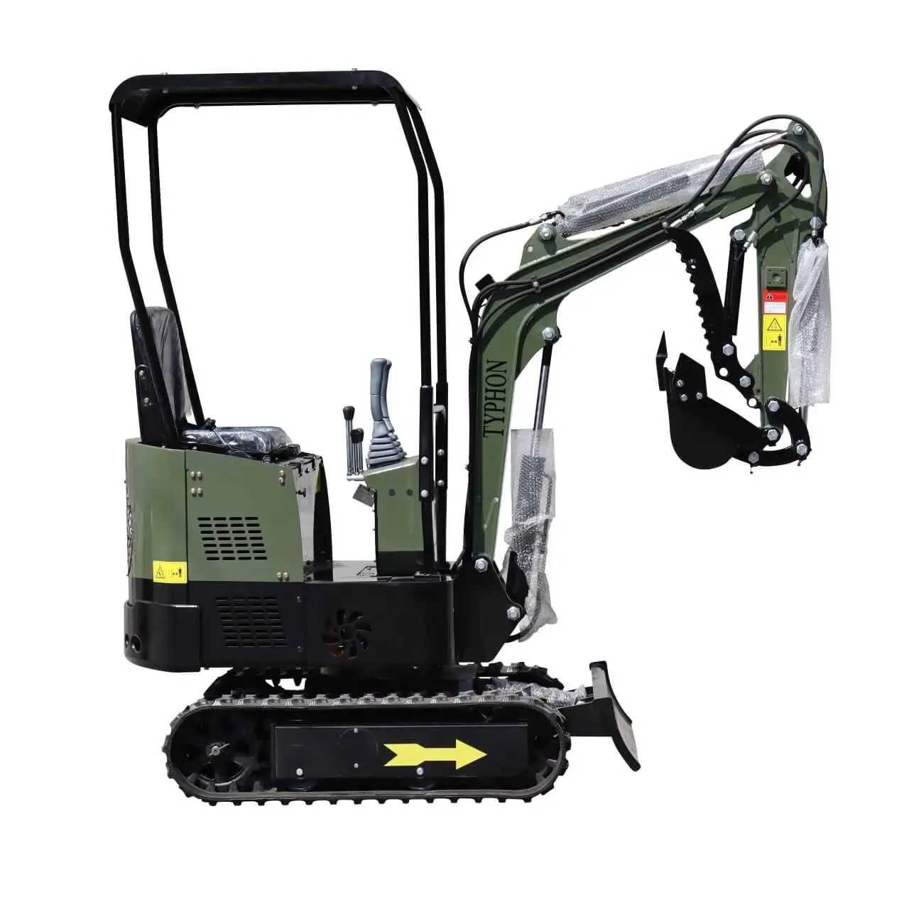 TYPHON TERROR X STORM Mini Excavator 1 Ton Trench Digger with Canopy, Hydraulic Thumb Clip, Bucket USA