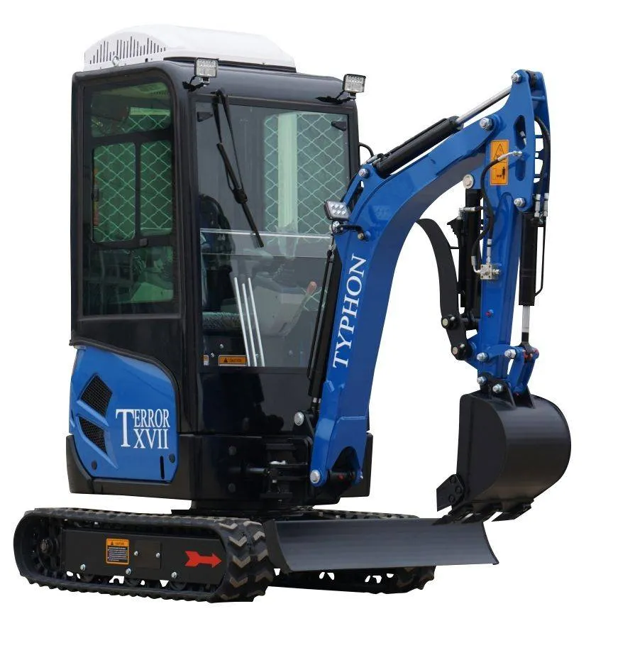 2025 4000 lb TYPHON TERROR XVII Cabin Mini Excavator Rubber Track with Kubota D902 Diesel Engine USA