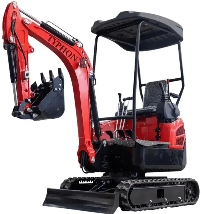 New 4,000 lb TYPHON Lux Mini Excavator Rubber Track with Kubota Diesel Engine USA
