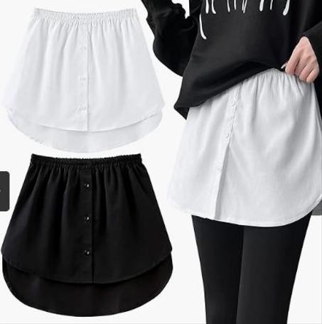 jupe chemise flora 2 pieces noir et blanc