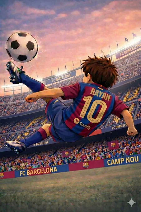 لوحة فنية مُخصّصة باسم طفلك و فريقه المفضل من StickersAZ !