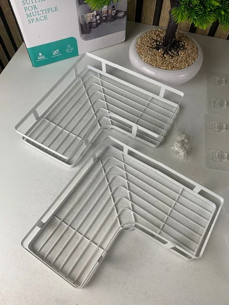 Étagère de rangement pour salle de bain 4pcs en acier inoxydable – طقم رفوف تنظيم للحمام