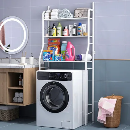 Étagère de rangement en acier inoxydable pour machine à laver