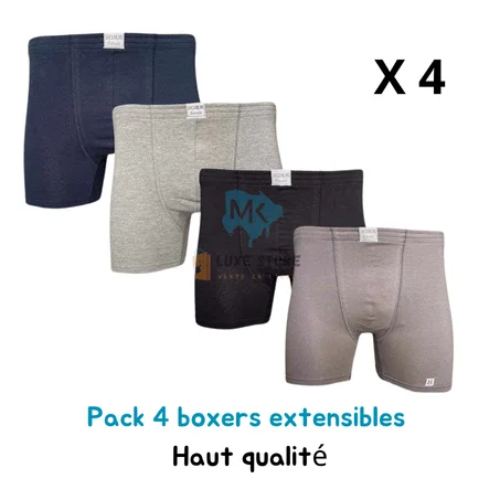 Pack 4 boxers - 100 % extensibles