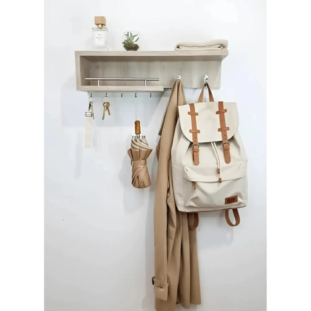 رفّ وعلّاقة ملابس متعددة الوظائف – تنظيم وأناقة في مدخل منزلك