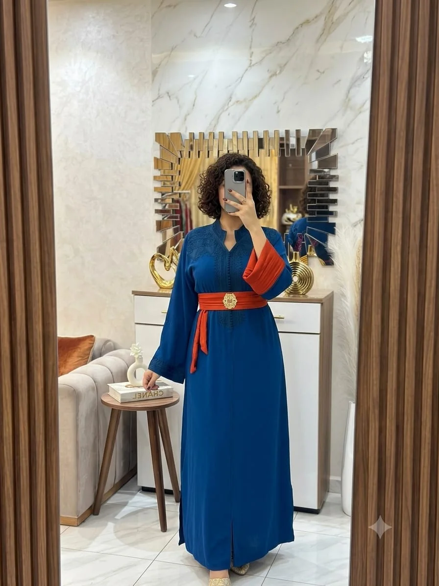 قفطان مضمة بروش