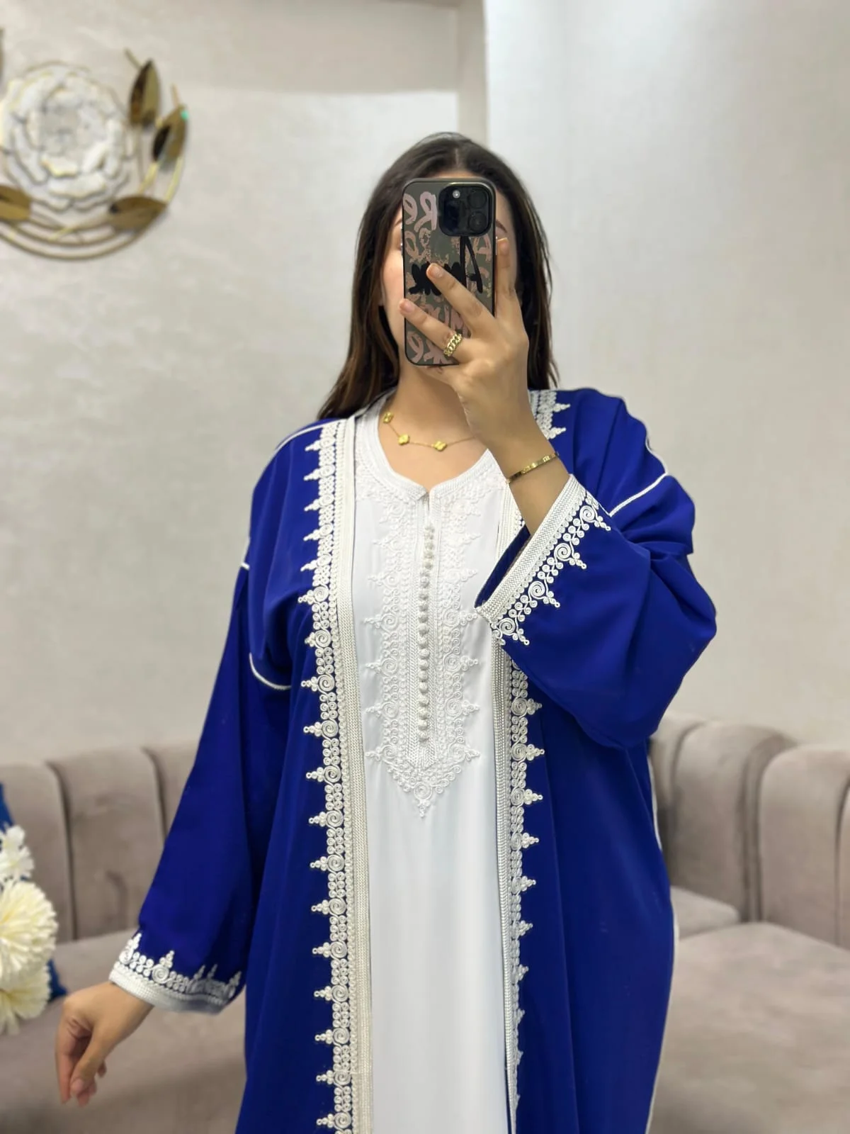 قفطان 2 القطع مطروز