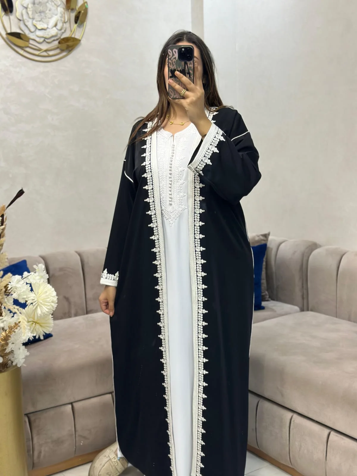 قفطان 2 القطع مطروز