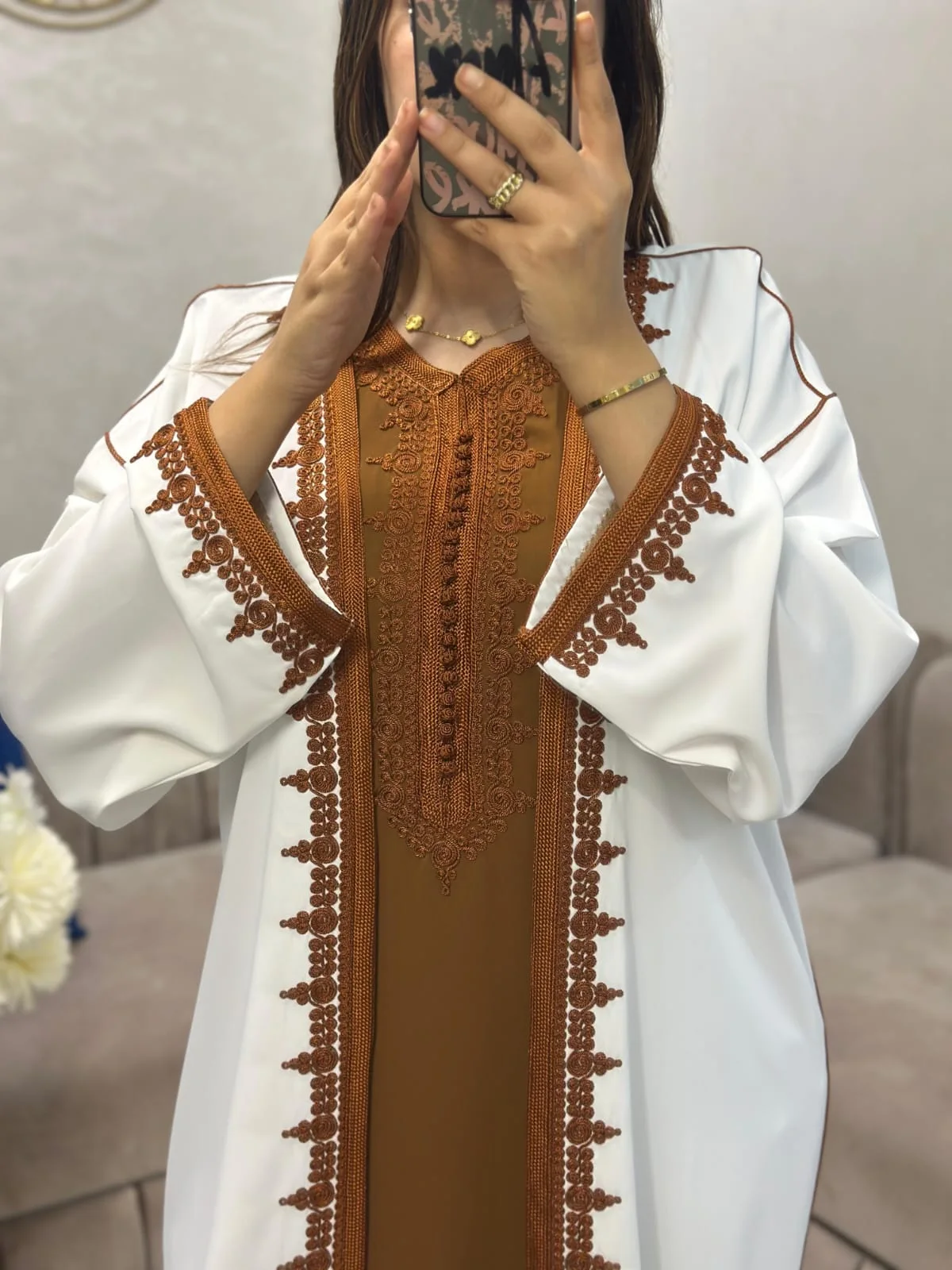 قفطان 2 القطع مطروز