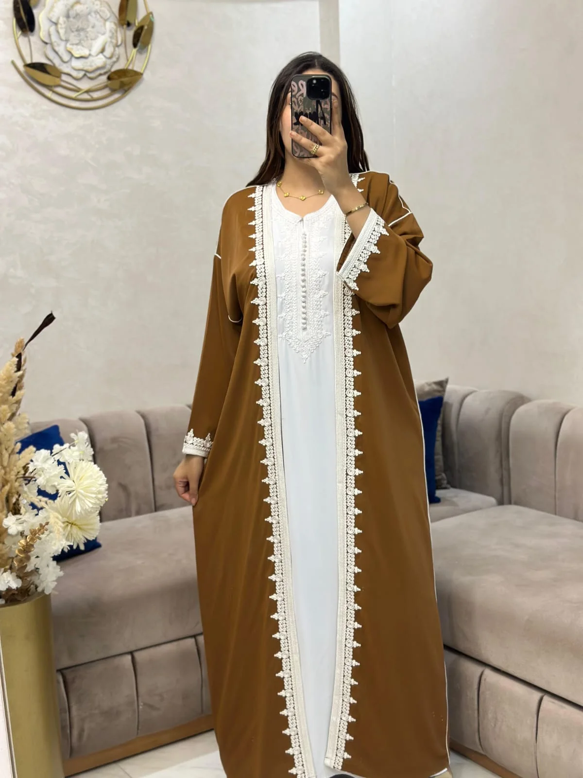 قفطان 2 القطع مطروز