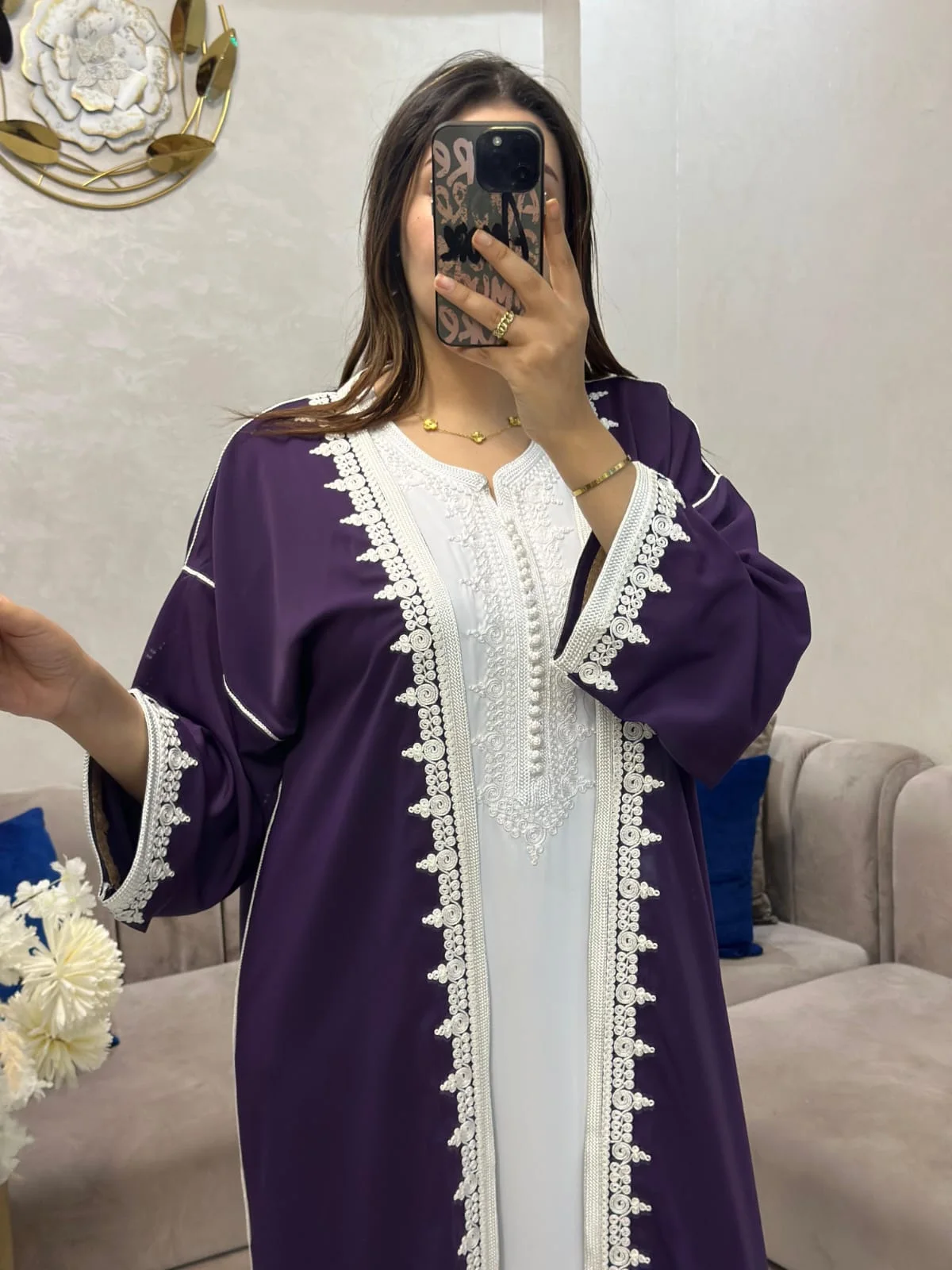 قفطان 2 القطع مطروز