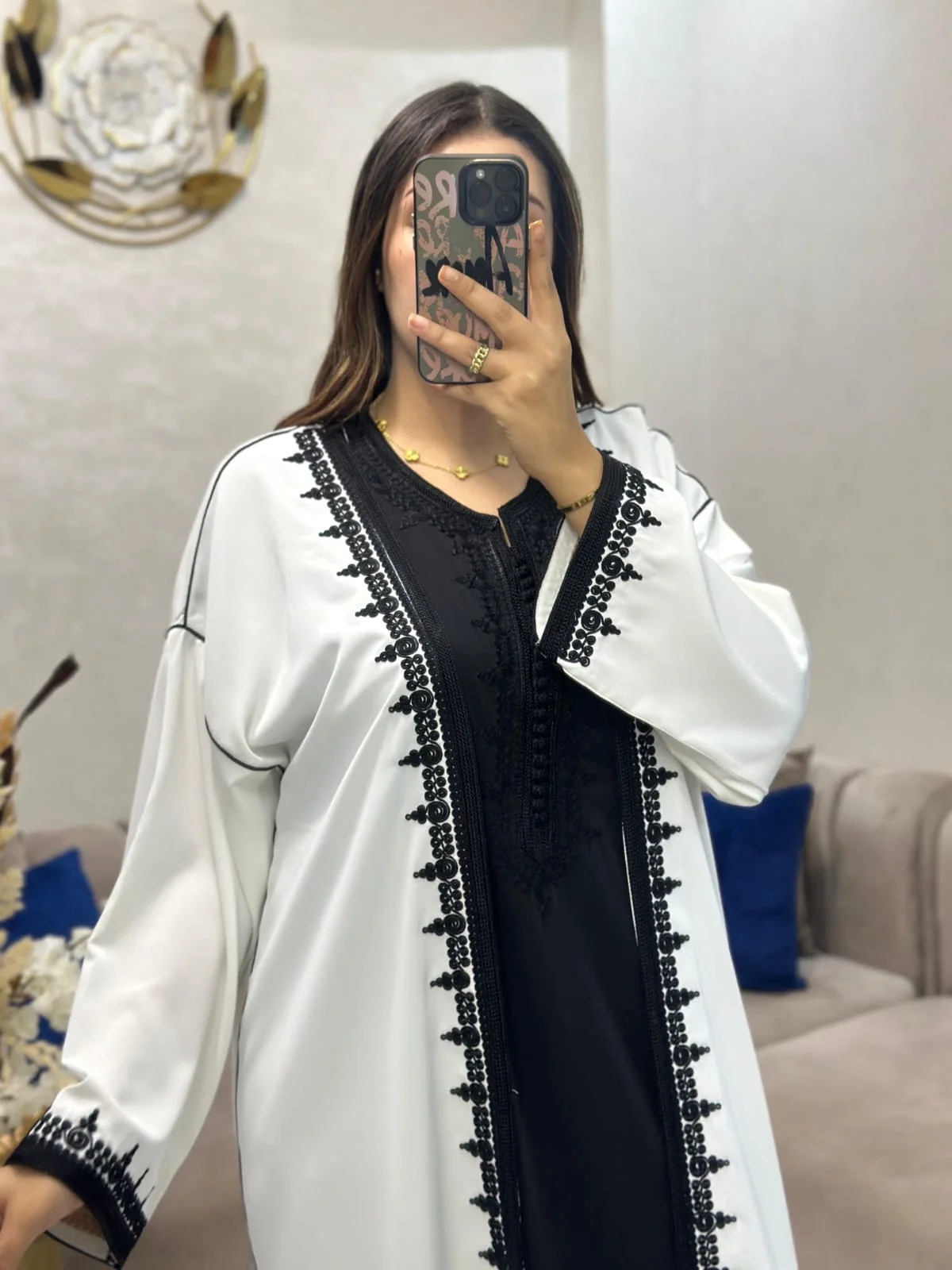 قفطان 2 القطع مطروز