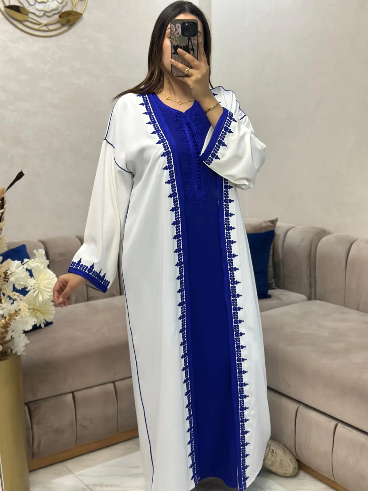 قفطان 2 القطع مطروز