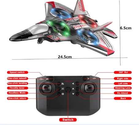 طائرة درون فوم بجهاز تحكم عن بعد  ومصابيح للأطفال