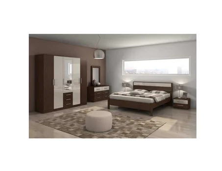 Rustic chambre complete 180 x 200 cm + armoire 270 cm – avec miroir BLANC