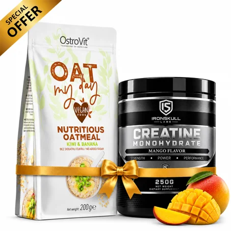 IronSkull Creatine Monohydrate 250 g - Mangue + Oat Flakes 200 g Kiwi Banane