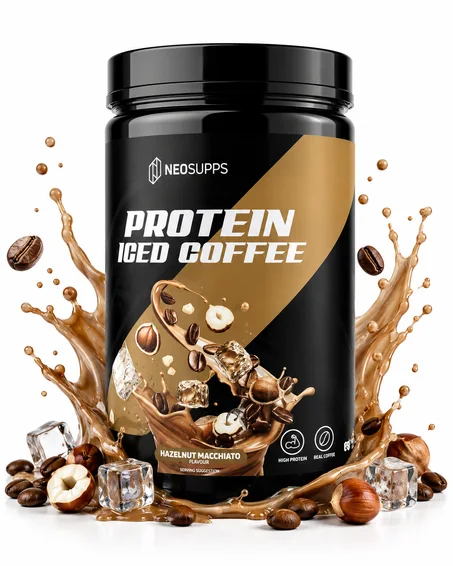 Protein Iced Coffee Hazelnut Macchiato 500 g – Café Protéiné Haute Teneur en Protéines
